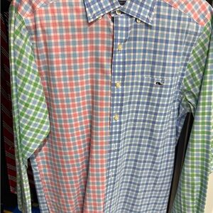Vineyard Vines Blue, Red, and Green Checkered Shirt